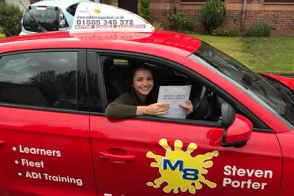 Learn to drive in M8 Driving school Paisley Renfrewshire